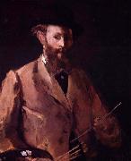 Edouard Manet Self portrait with palette oil painting